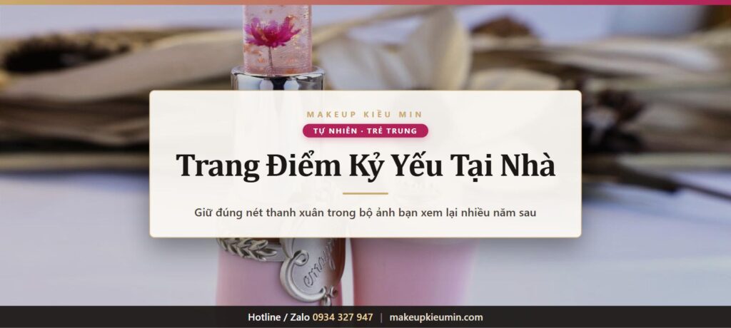 Banner bài viết trang điểm kỷ yếu tại nhà tự nhiên trẻ trung