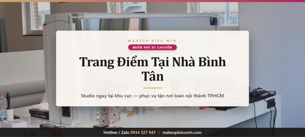 Banner bài viết dịch vụ trang điểm tại nhà khu vực Bình Tân TPHCM