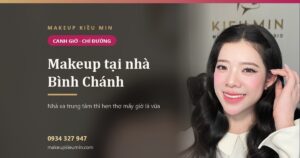Banner bài makeup tại nhà Bình Chánh — khách trang điểm tại studio Kiều Min