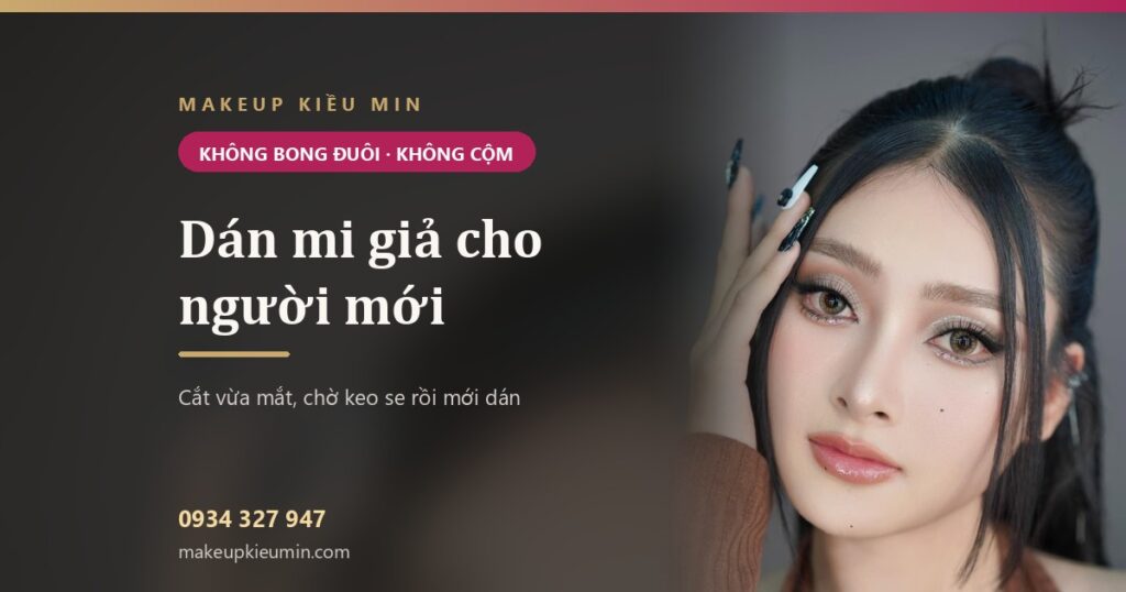 Cách dán mi giả cho người mới bắt đầu — không bong đuôi, không cộm mắt